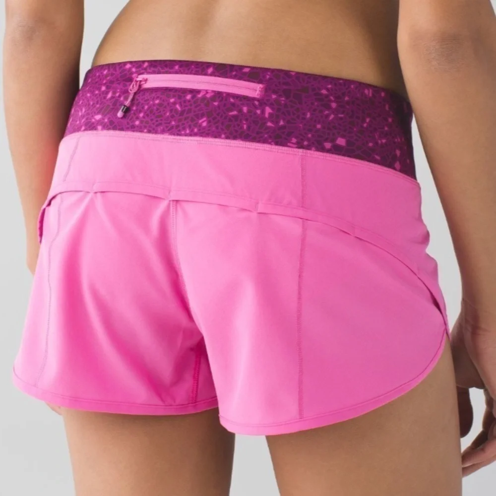 Lululemon Speed Short Pink Paradise Geo Regal Plum Multi size 6